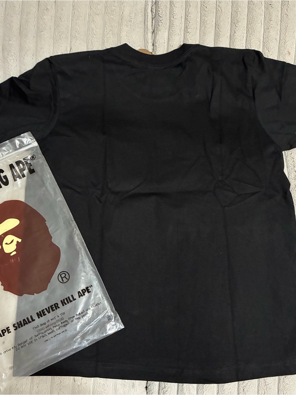 A Bathing Ape Black T-Shirt with Purple & Pink Camo Ape Logo - Picture 2 of 2